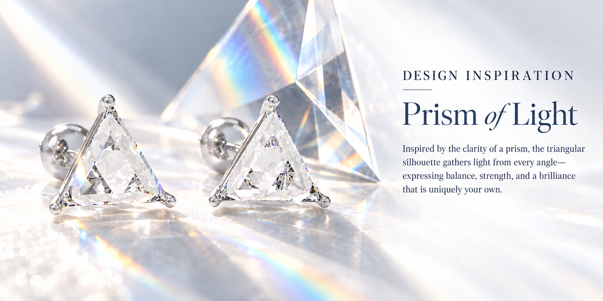 Prism Light Trillion-Cut Lab-Grown Diamond Stud Earrings
