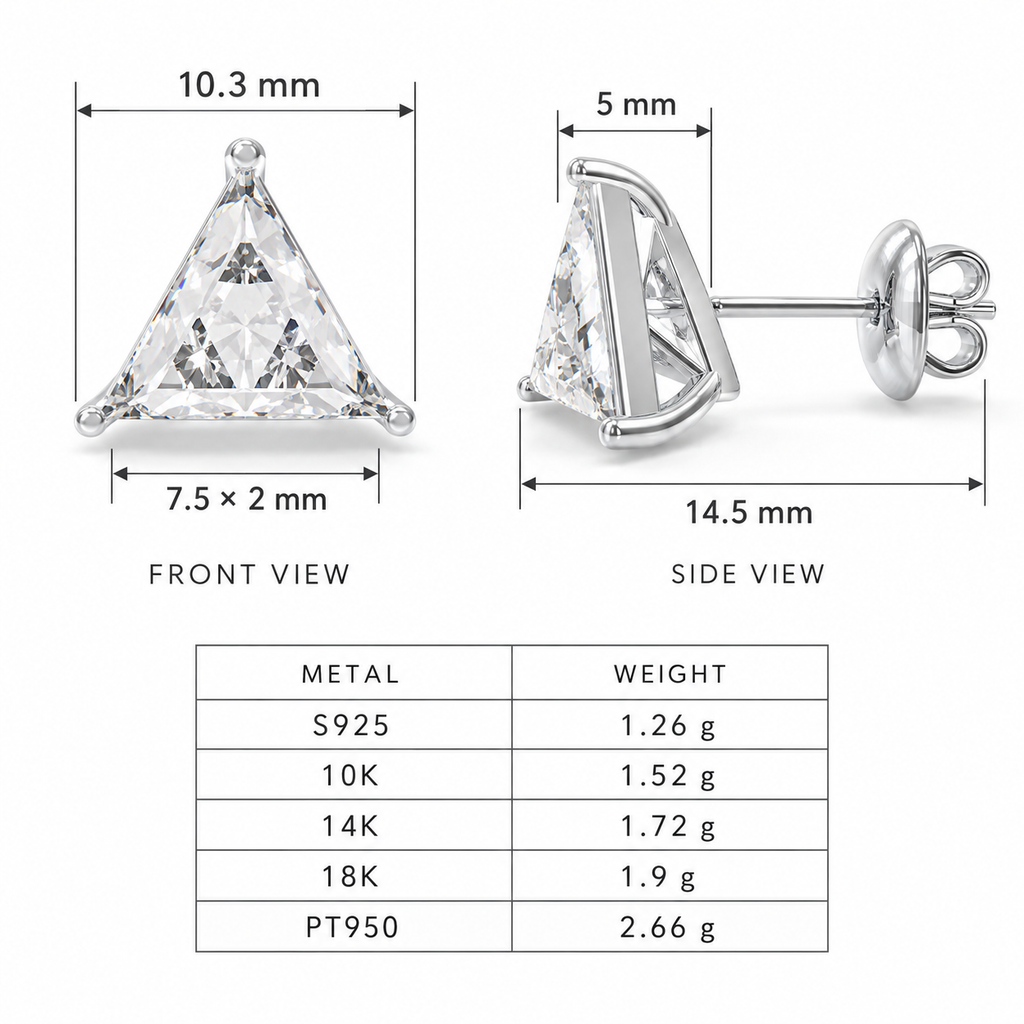 Prism Light Trillion-Cut Lab-Grown Diamond Stud Earrings