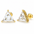 Golden Prism Light Trillion-Cut Lab-Grown Diamond Stud Earrings