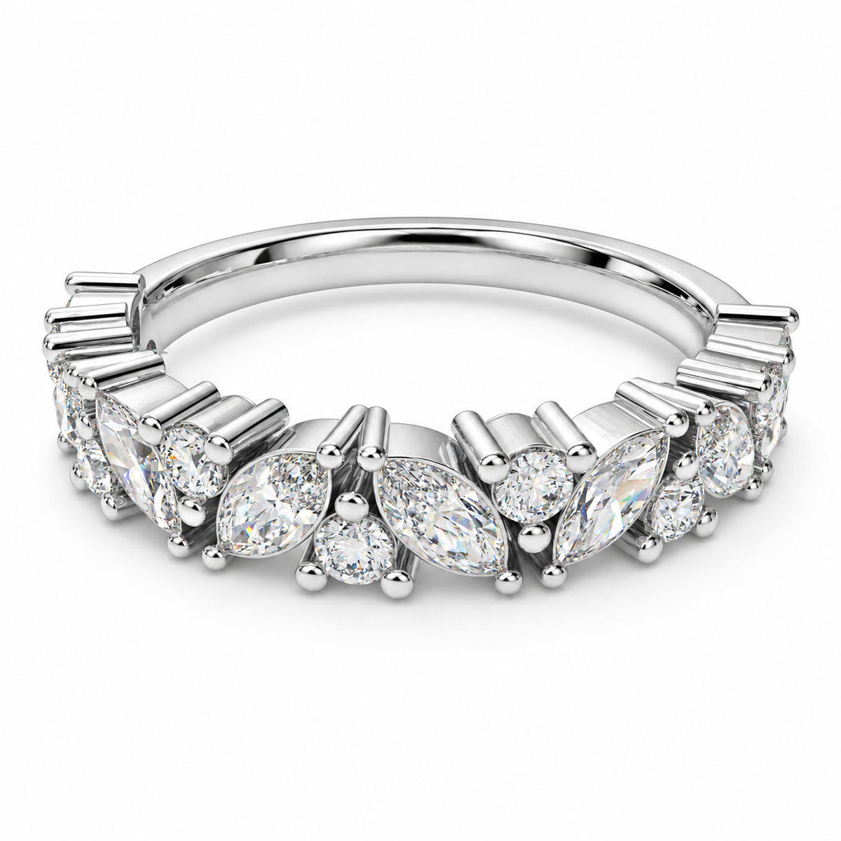 ELVORIQUE Leaves of Light Marquise & Round Lab-Grown Diamond Ring