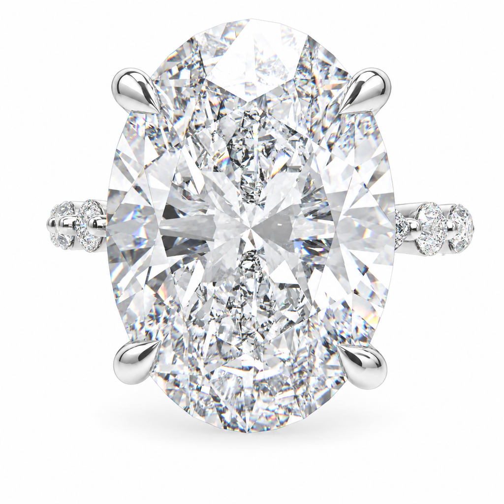 Orbit of Light 5CT Oval Lab-Grown Diamond Hidden Halo Engagement Ring
