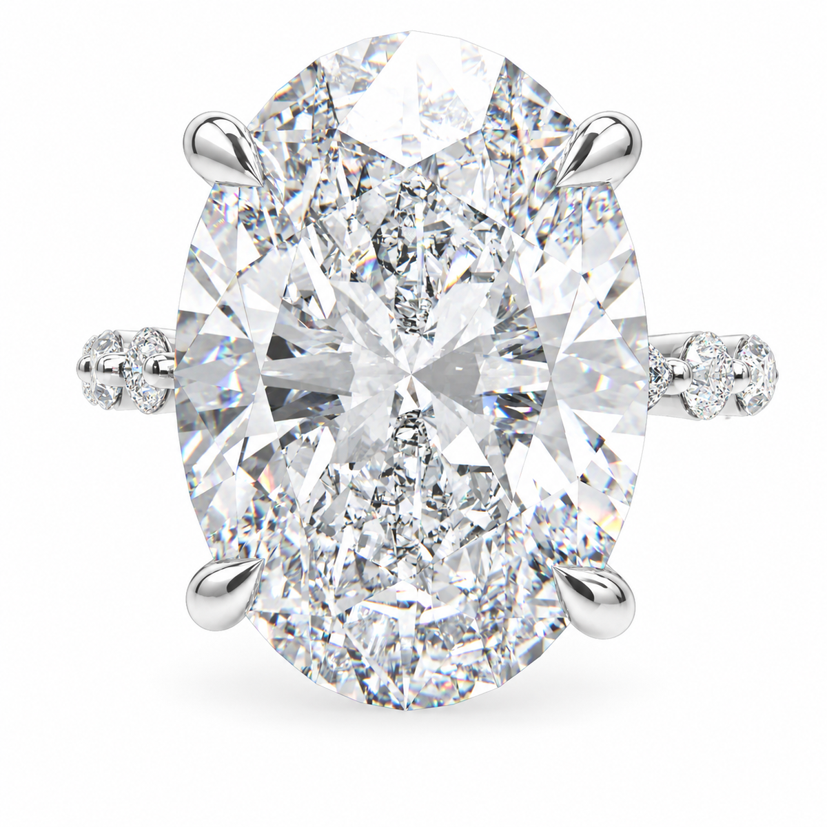 Orbit of Light 5CT Oval Lab-Grown Diamond Hidden Halo Engagement Ring