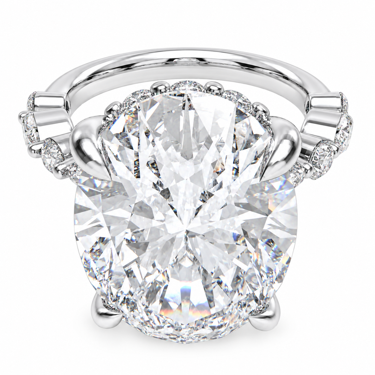 Orbit of Light 5CT Oval Lab-Grown Diamond Hidden Halo Engagement Ring