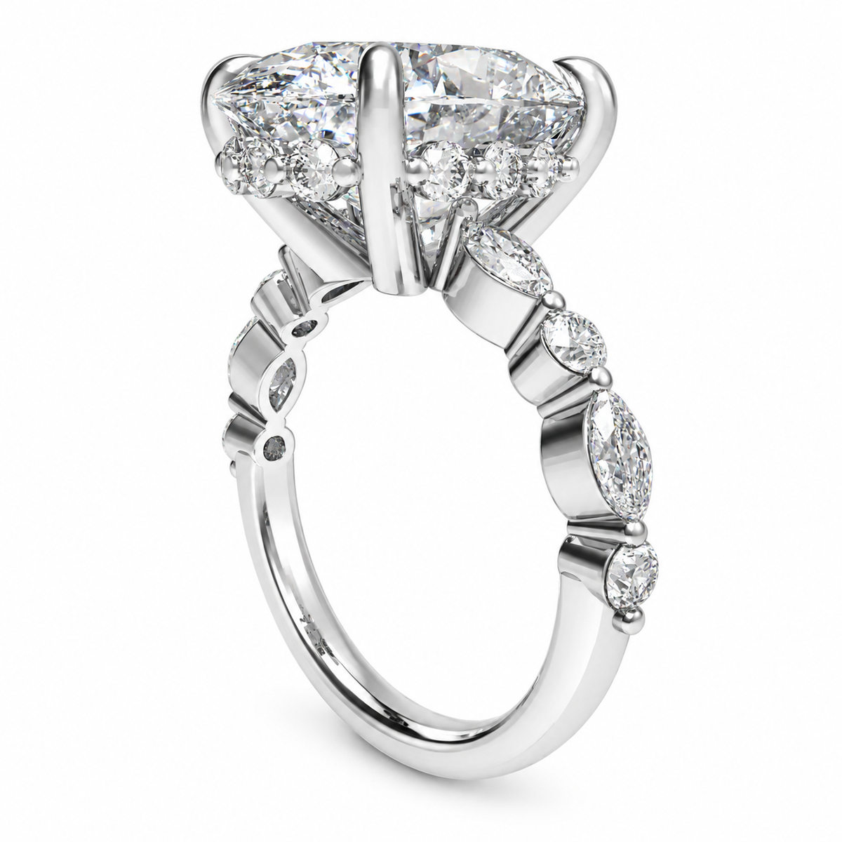 Orbit of Light 5CT Oval Lab-Grown Diamond Hidden Halo Engagement Ring