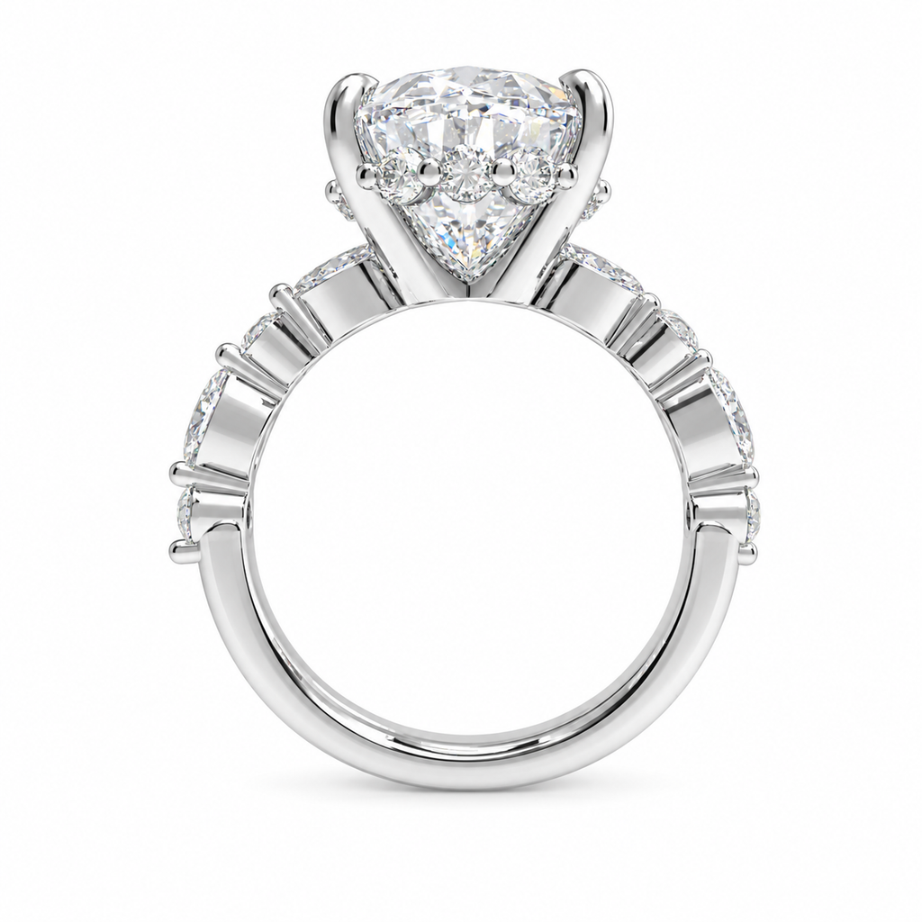Orbit of Light 5CT Oval Lab-Grown Diamond Hidden Halo Engagement Ring