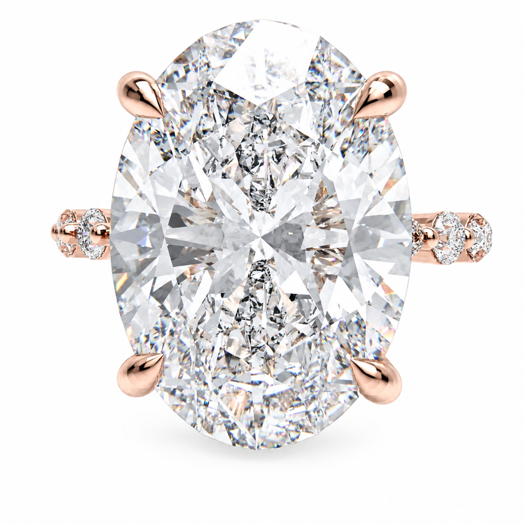 Rose Orbit 5CT Oval Lab-Grown Diamond Engagement Ring