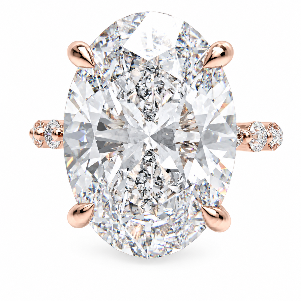 Rose Orbit 5CT Oval Lab-Grown Diamond Engagement Ring
