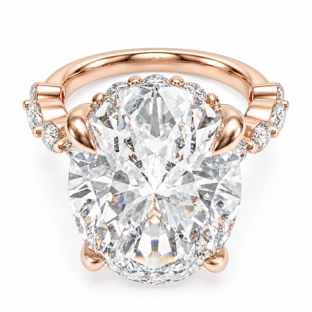 Rose Orbit 5CT Oval Lab-Grown Diamond Engagement Ring