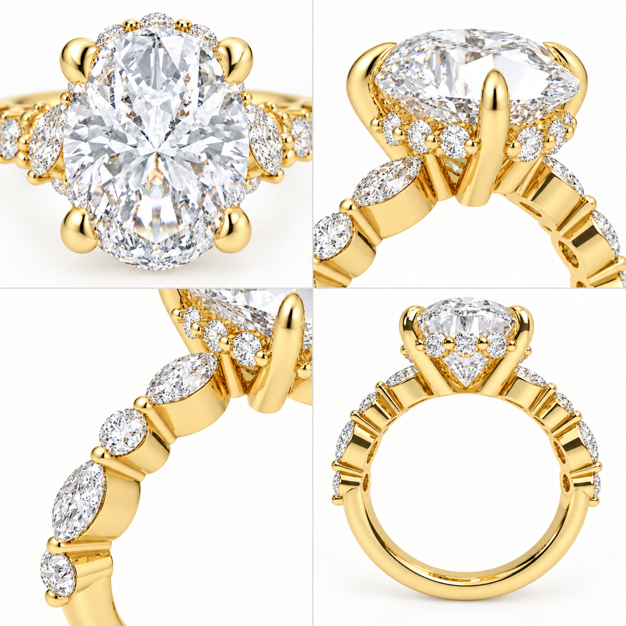 Golden Orbit 5CT Oval Lab-Grown Diamond Hidden Halo Engagement Ring
