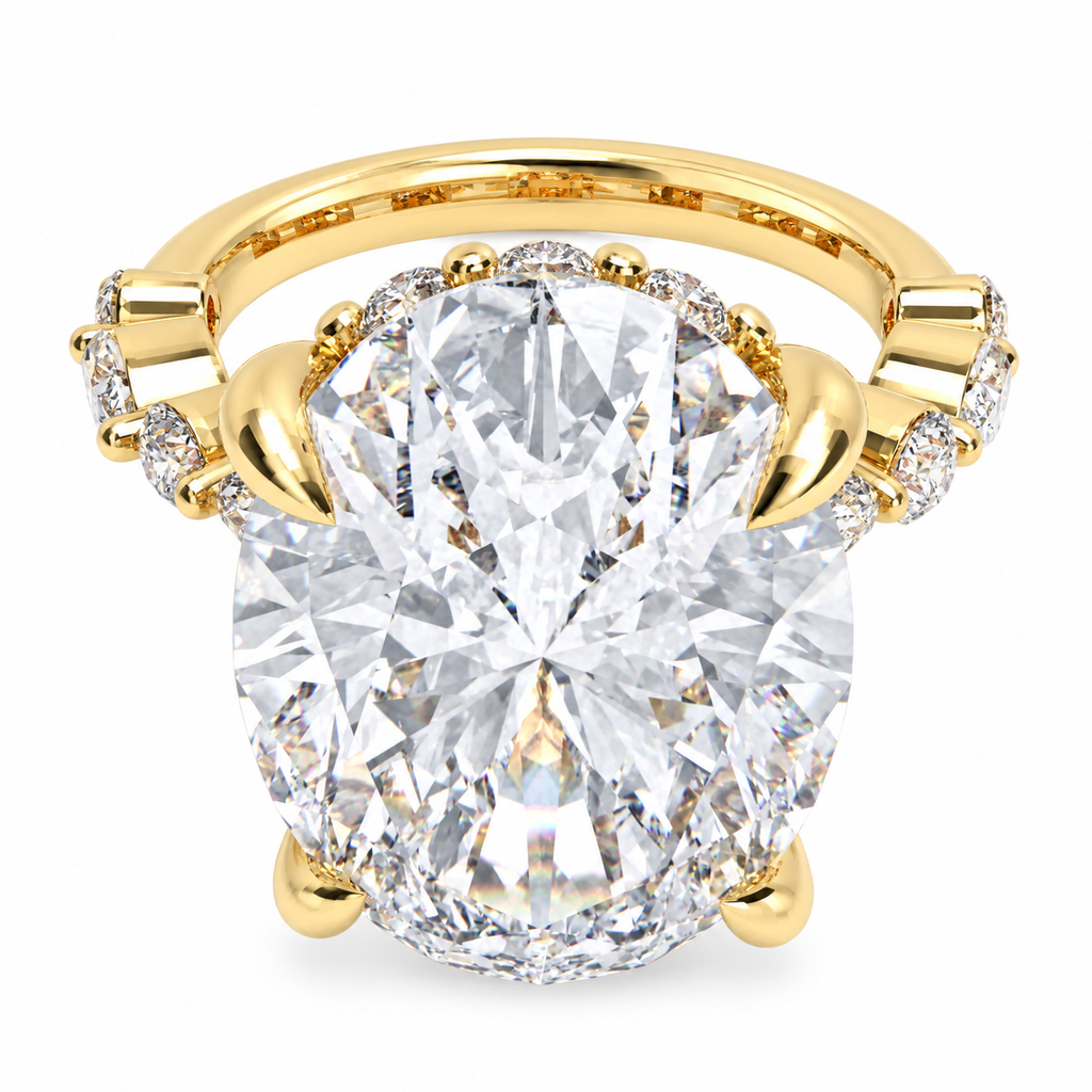 Golden Orbit 5CT Oval Lab-Grown Diamond Hidden Halo Engagement Ring