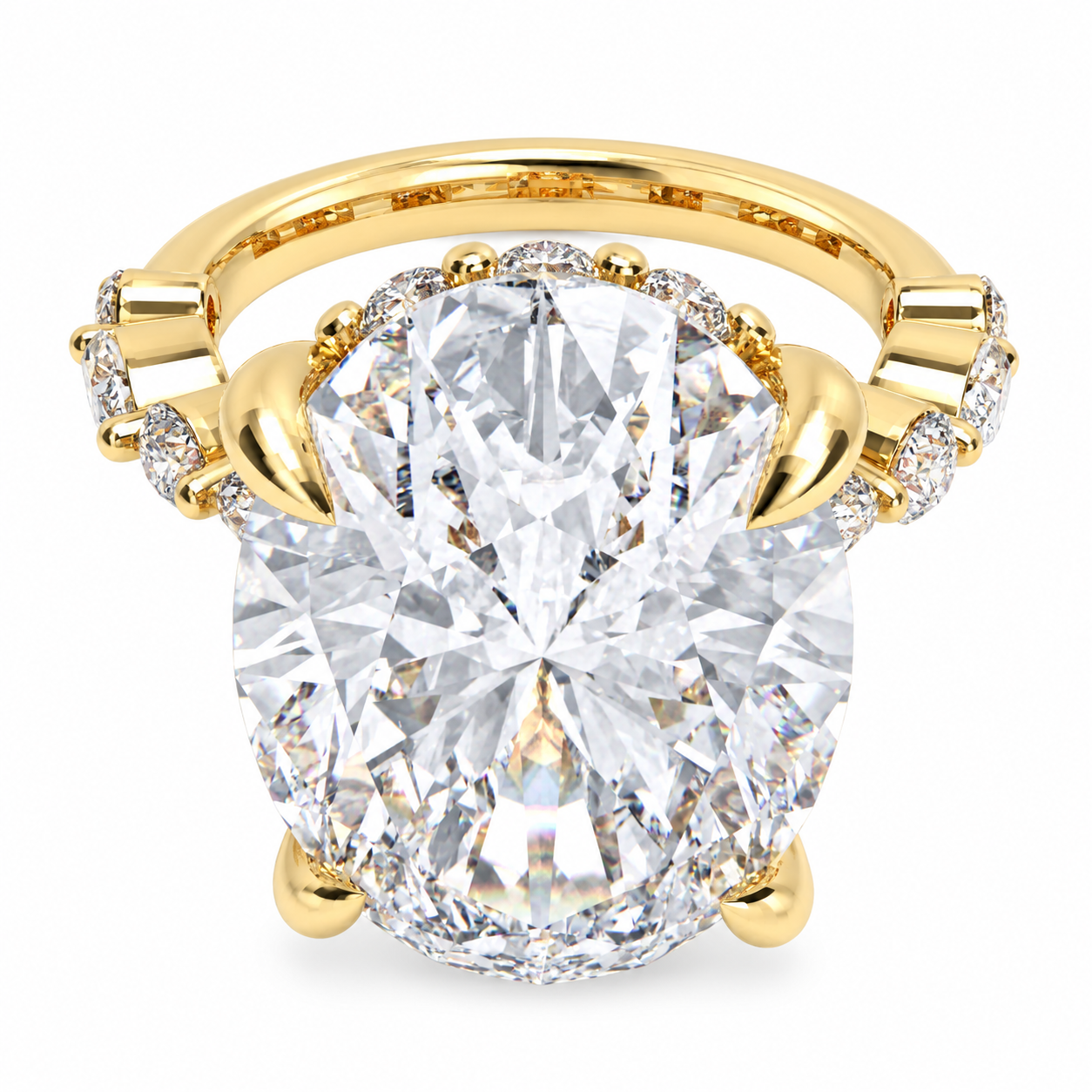 Golden Orbit 5CT Oval Lab-Grown Diamond Hidden Halo Engagement Ring