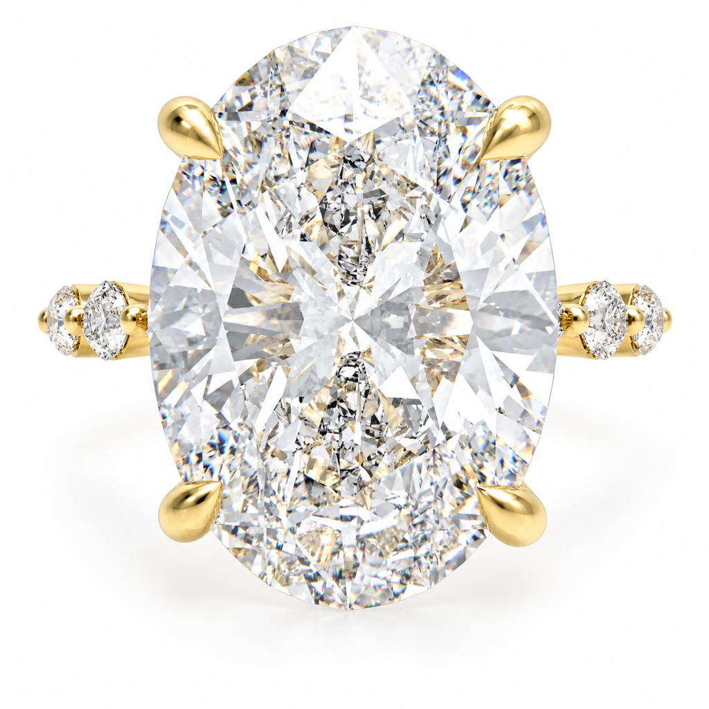 Golden Orbit 5CT Oval Lab-Grown Diamond Hidden Halo Engagement Ring