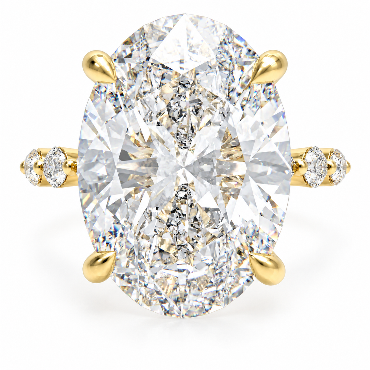 Golden Orbit 5CT Oval Lab-Grown Diamond Hidden Halo Engagement Ring