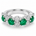 Verdant Constellation Lab-Grown Emerald & Diamond Cluster Ring