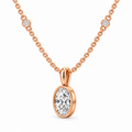 Rose Celestial Orbit Oval Diamond Necklace