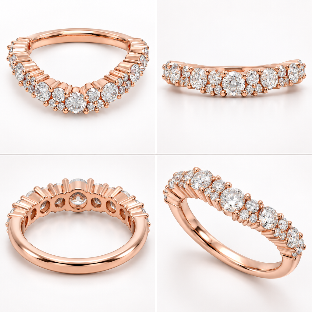 Stellar Drift 0.60 CTW Lab-Grown Diamond Cluster Ring in Rose Gold