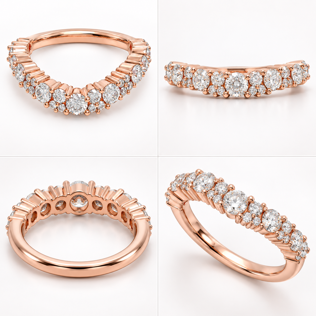 Stellar Drift 0.60 CTW Lab-Grown Diamond Cluster Ring in Rose Gold