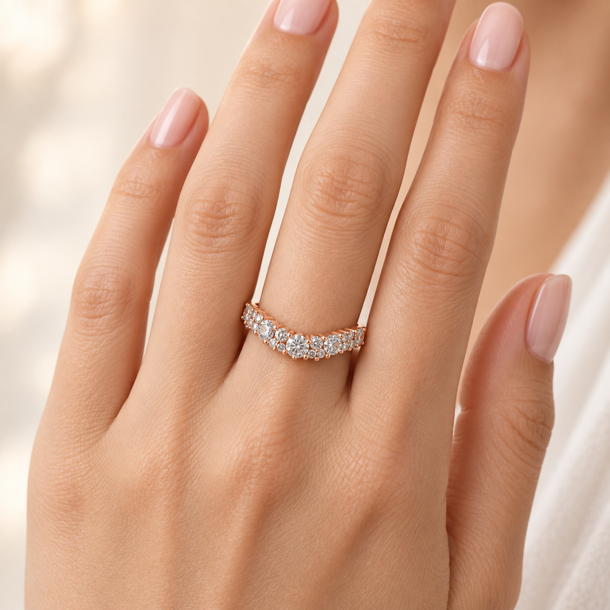 Stellar Drift 0.60 CTW Lab-Grown Diamond Cluster Ring in Rose Gold