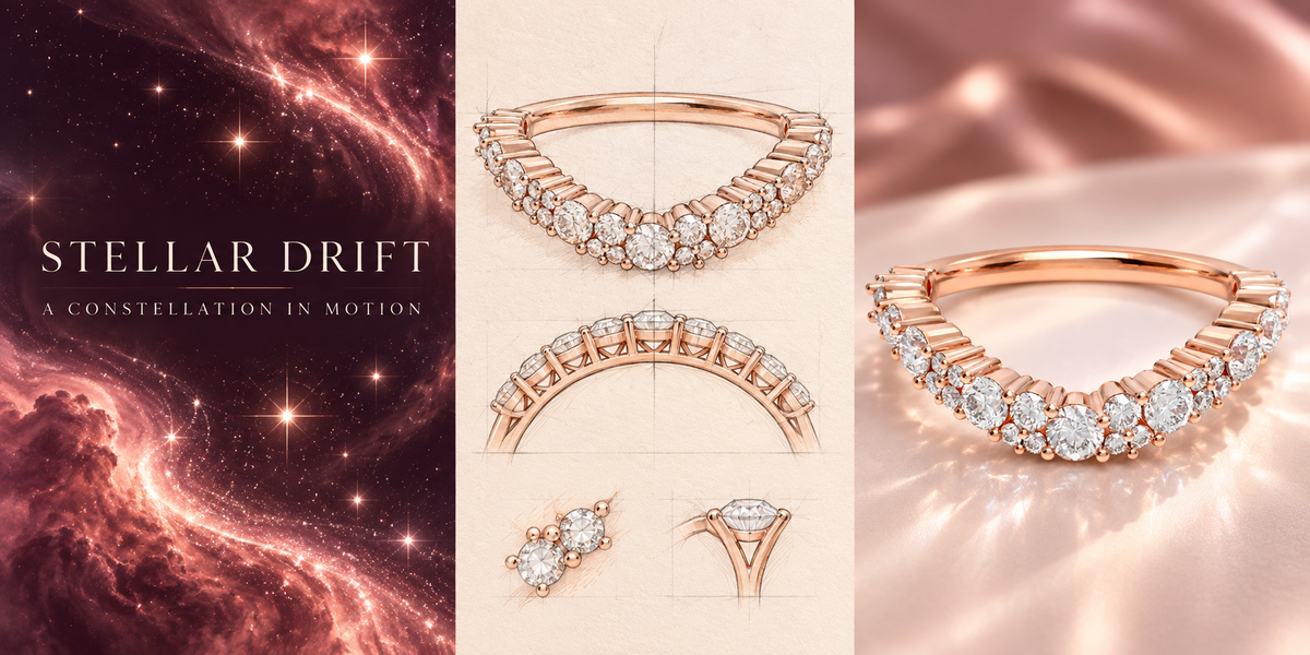 Stellar Drift 0.60 CTW Lab-Grown Diamond Cluster Ring in Rose Gold