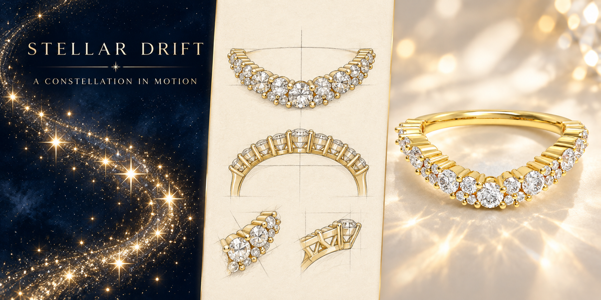 Stellar Drift 0.60 CTW Lab-Grown Diamond Cluster Ring in Yellow Gold