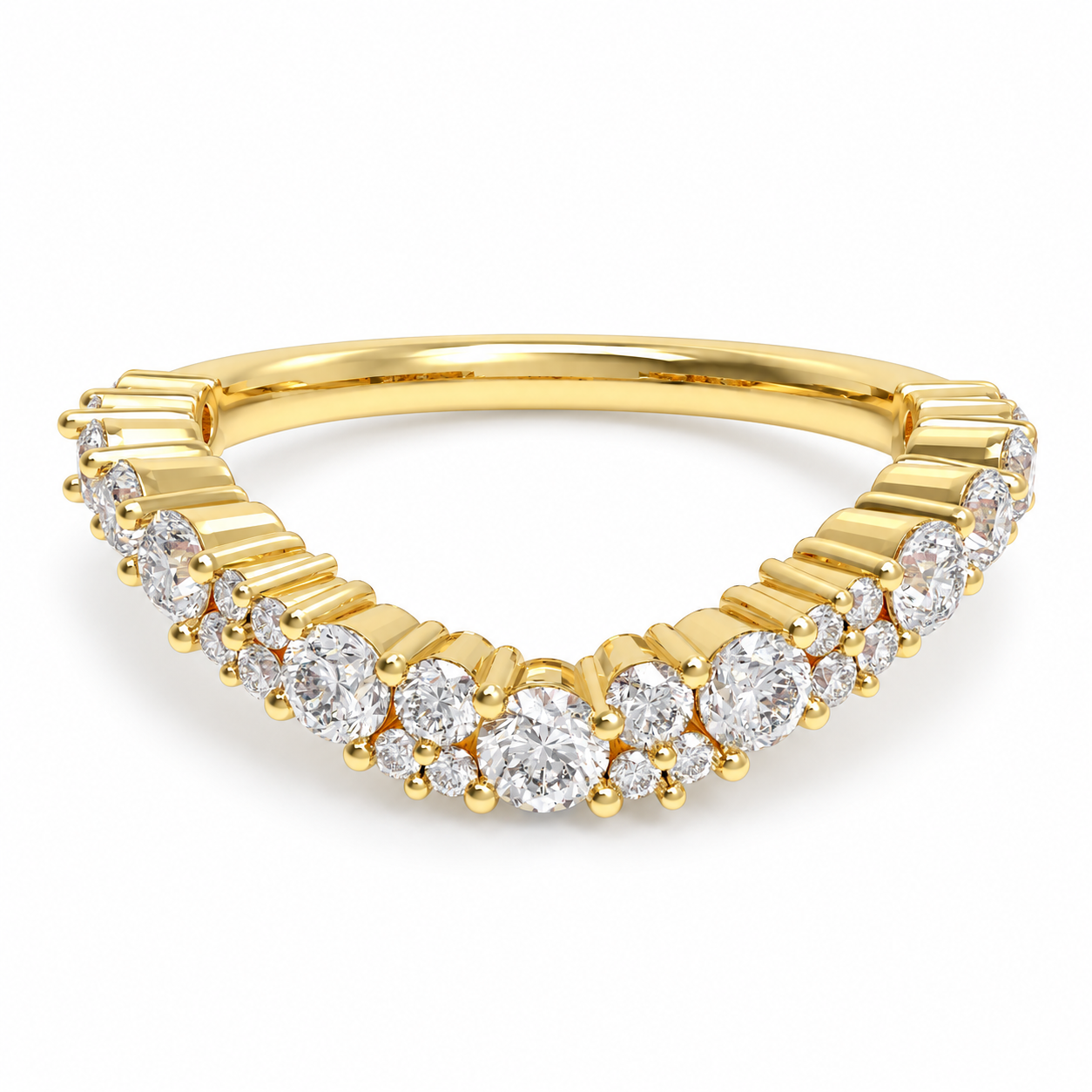 Stellar Drift 0.60 CTW Lab-Grown Diamond Cluster Ring in Yellow Gold