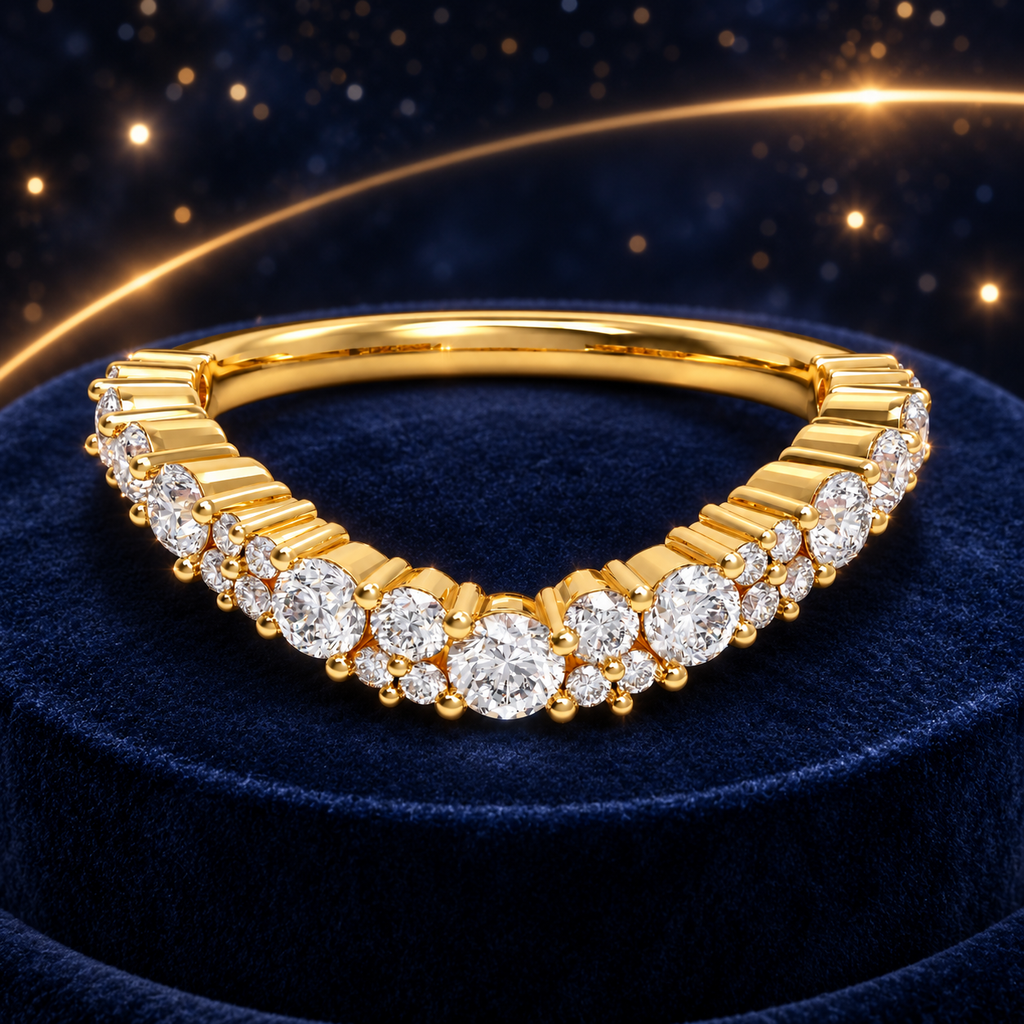 Stellar Drift 0.60 CTW Lab-Grown Diamond Cluster Ring in Yellow Gold