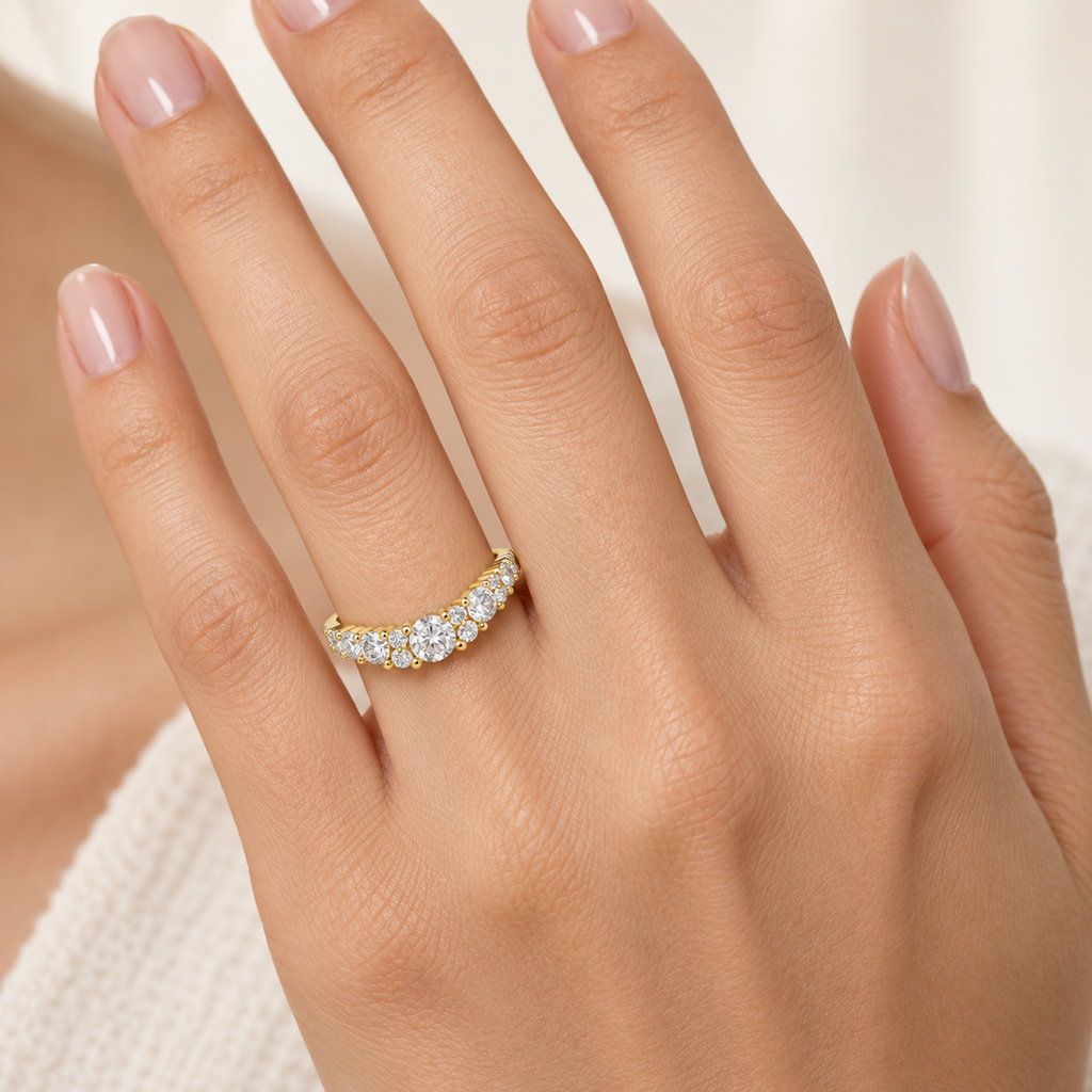 Stellar Drift 0.60 CTW Lab-Grown Diamond Cluster Ring in Yellow Gold
