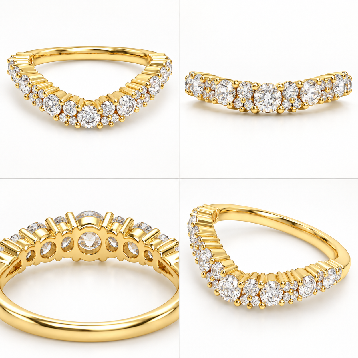 Stellar Drift 0.60 CTW Lab-Grown Diamond Cluster Ring in Yellow Gold