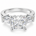 ELVORIQUE Eternal Radiance Cushion-Cut Lab-Grown Diamond Three-Stone Engagement Ring – White Gold & Platinum