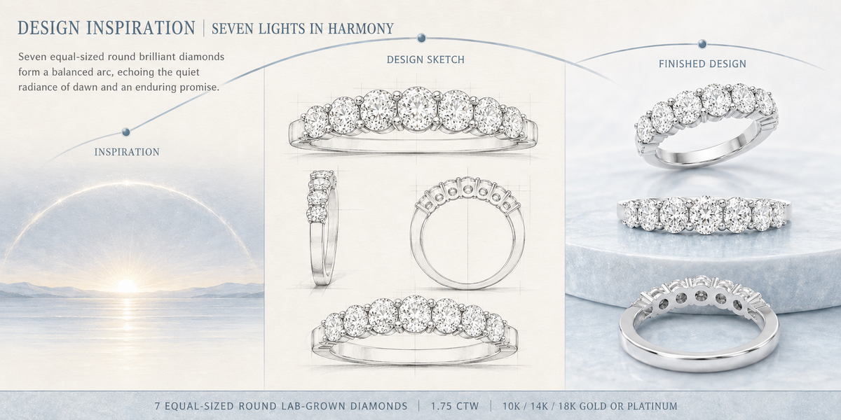 Seven Lights 1.75 CTW Round Lab-Grown Diamond Seven-Stone Ring