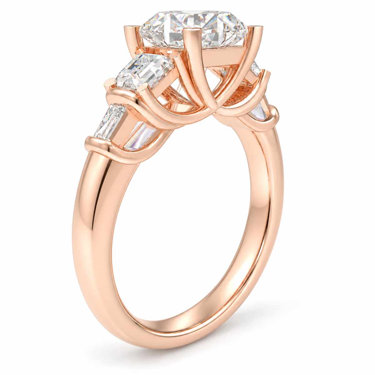 ELVORIQUE Eternal Cushion Light Lab-Grown Diamond Ring in Rose Gold