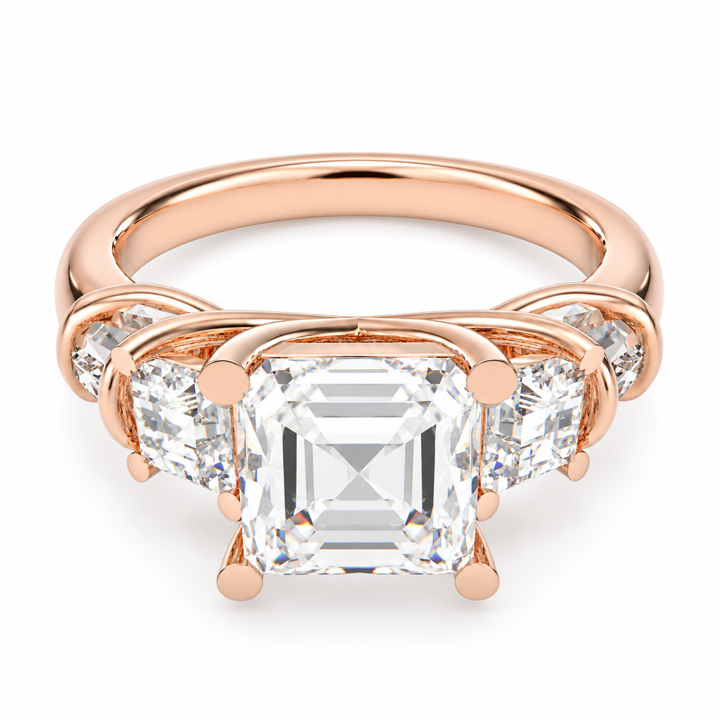 ELVORIQUE Eternal Cushion Light Lab-Grown Diamond Ring in Rose Gold