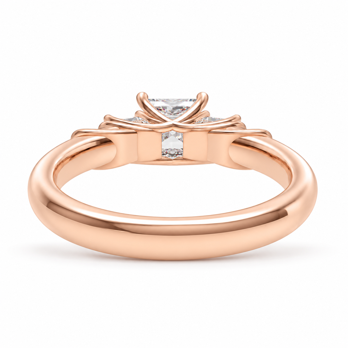 ELVORIQUE Eternal Cushion Light Lab-Grown Diamond Ring in Rose Gold