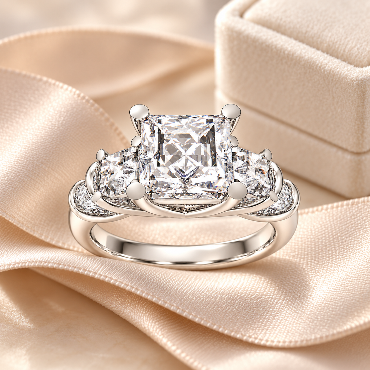 ELVORIQUE Eternal Cushion Light Lab-Grown Diamond Engagement Ring