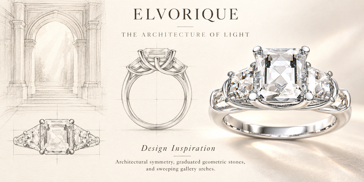 ELVORIQUE Eternal Cushion Light Lab-Grown Diamond Engagement Ring