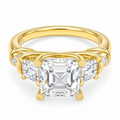 ELVORIQUE Eternal Cushion Light Lab-Grown Diamond Ring in Yellow Gold
