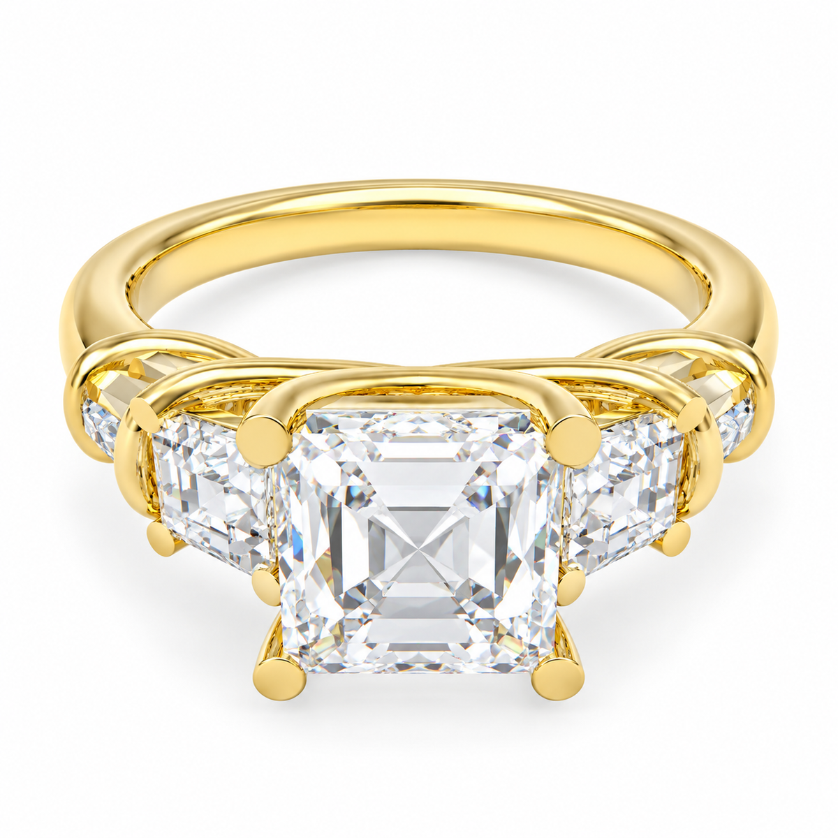 ELVORIQUE Eternal Cushion Light Lab-Grown Diamond Ring in Yellow Gold