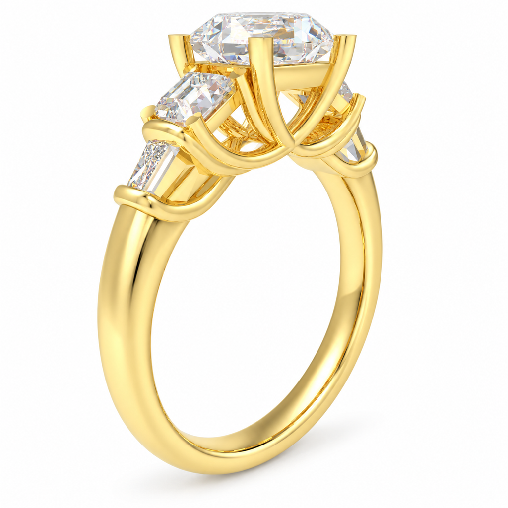 ELVORIQUE Eternal Cushion Light Lab-Grown Diamond Ring in Yellow Gold