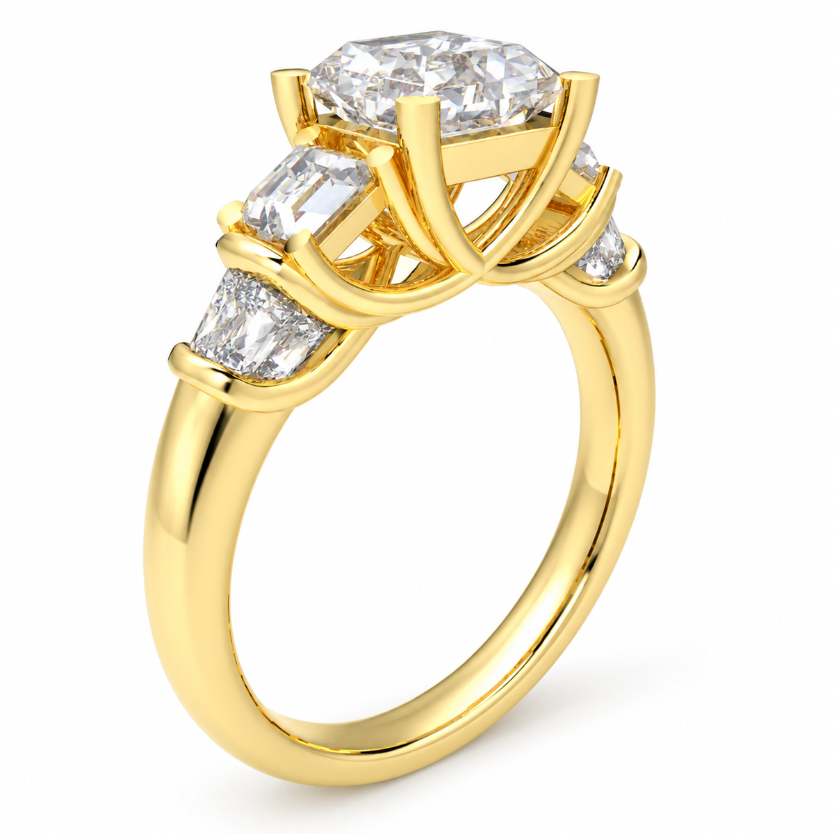 ELVORIQUE Eternal Cushion Light Lab-Grown Diamond Ring in Yellow Gold