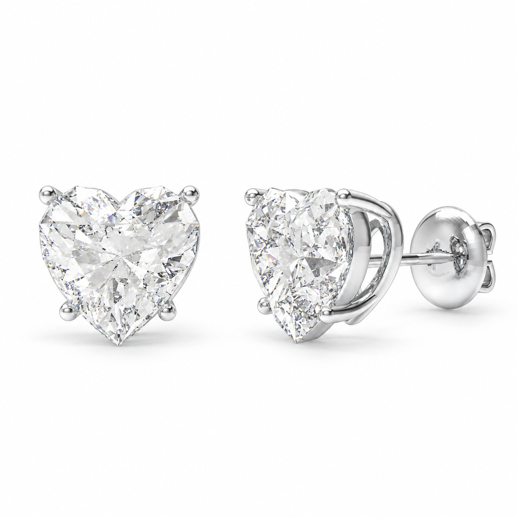 Everheart Light Heart-Cut Lab-Grown Diamond Stud Earrings