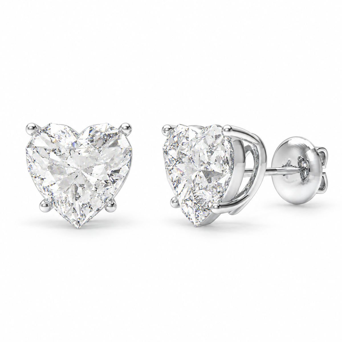 Everheart Light Heart-Cut Lab-Grown Diamond Stud Earrings