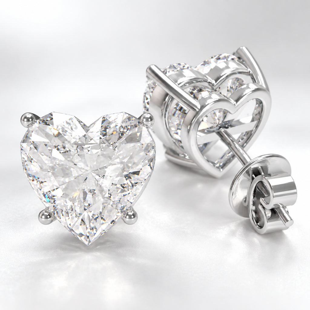 Everheart Light Heart-Cut Lab-Grown Diamond Stud Earrings