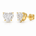 Golden Everheart Light Heart-Cut Lab-Grown Diamond Stud Earrings