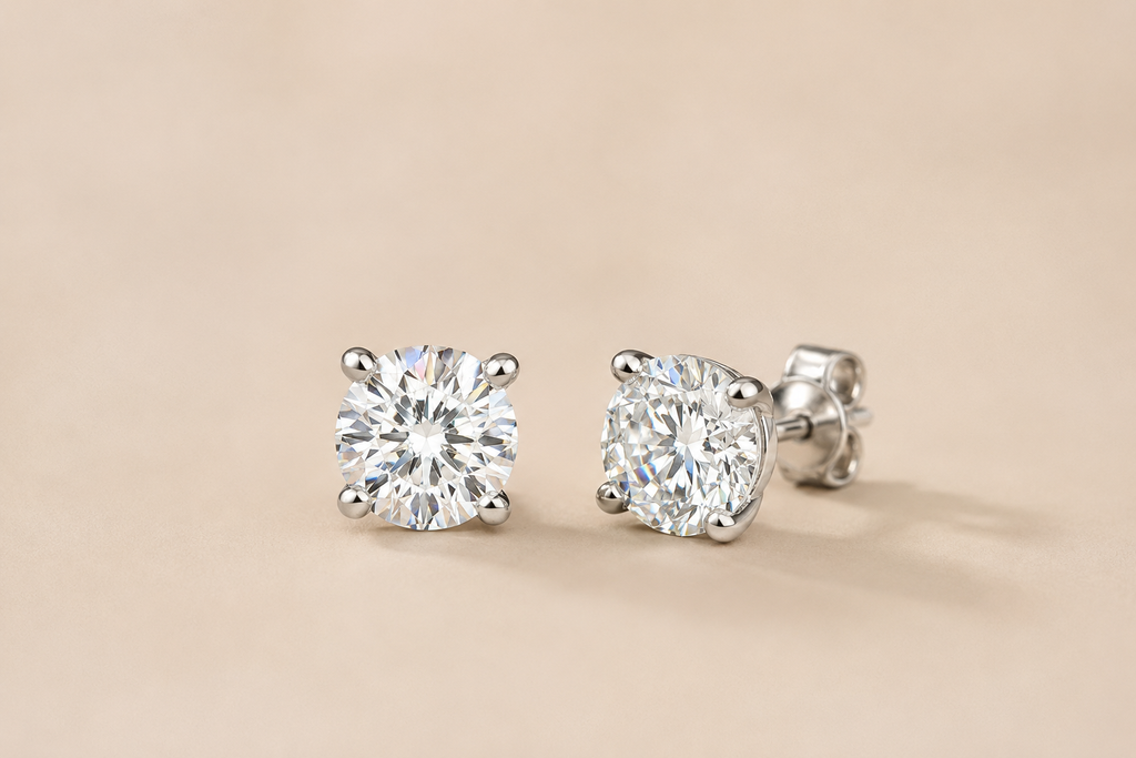 ORBIT LIGHT Solitaire Stud Earrings
