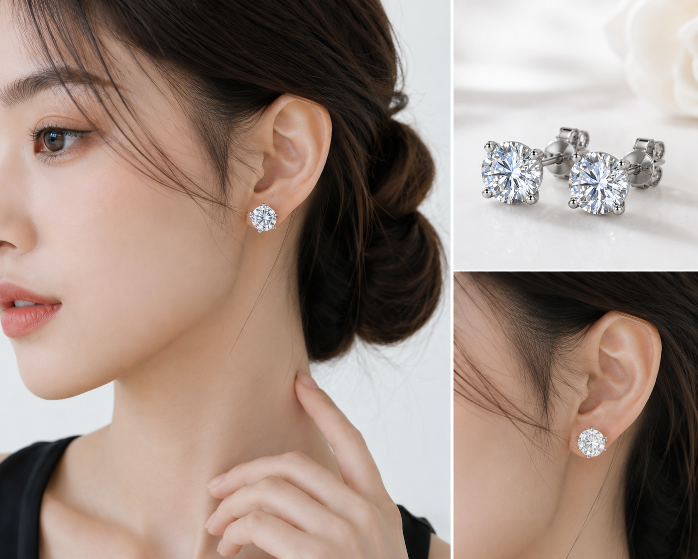 ORBIT LIGHT Solitaire Stud Earrings