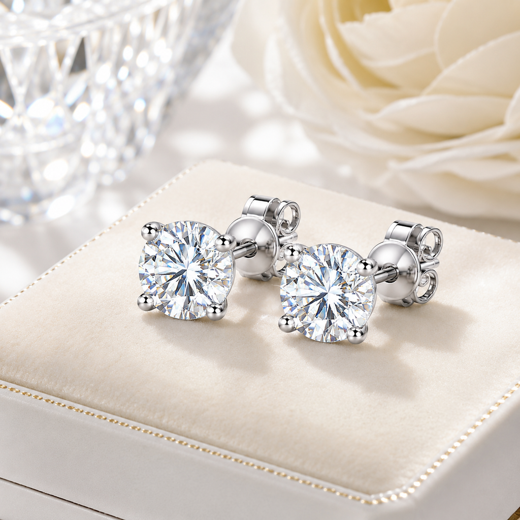 ORBIT LIGHT Solitaire Stud Earrings