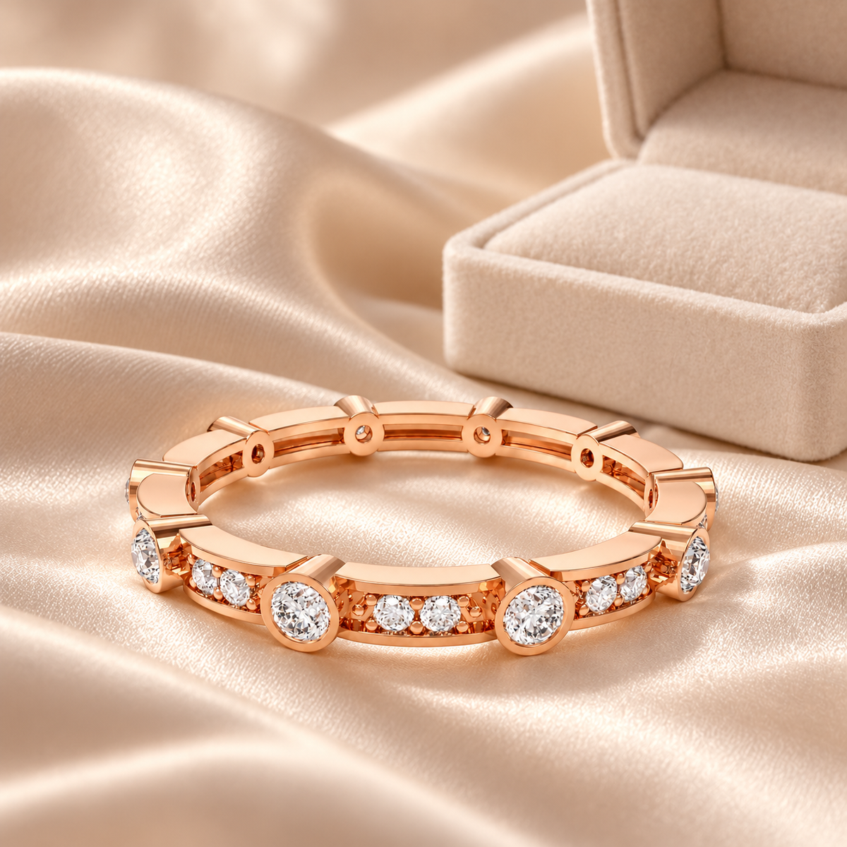 ELVORIQUE 0.50 CTW Lab-Grown Diamond Eternity Band in Rose Gold