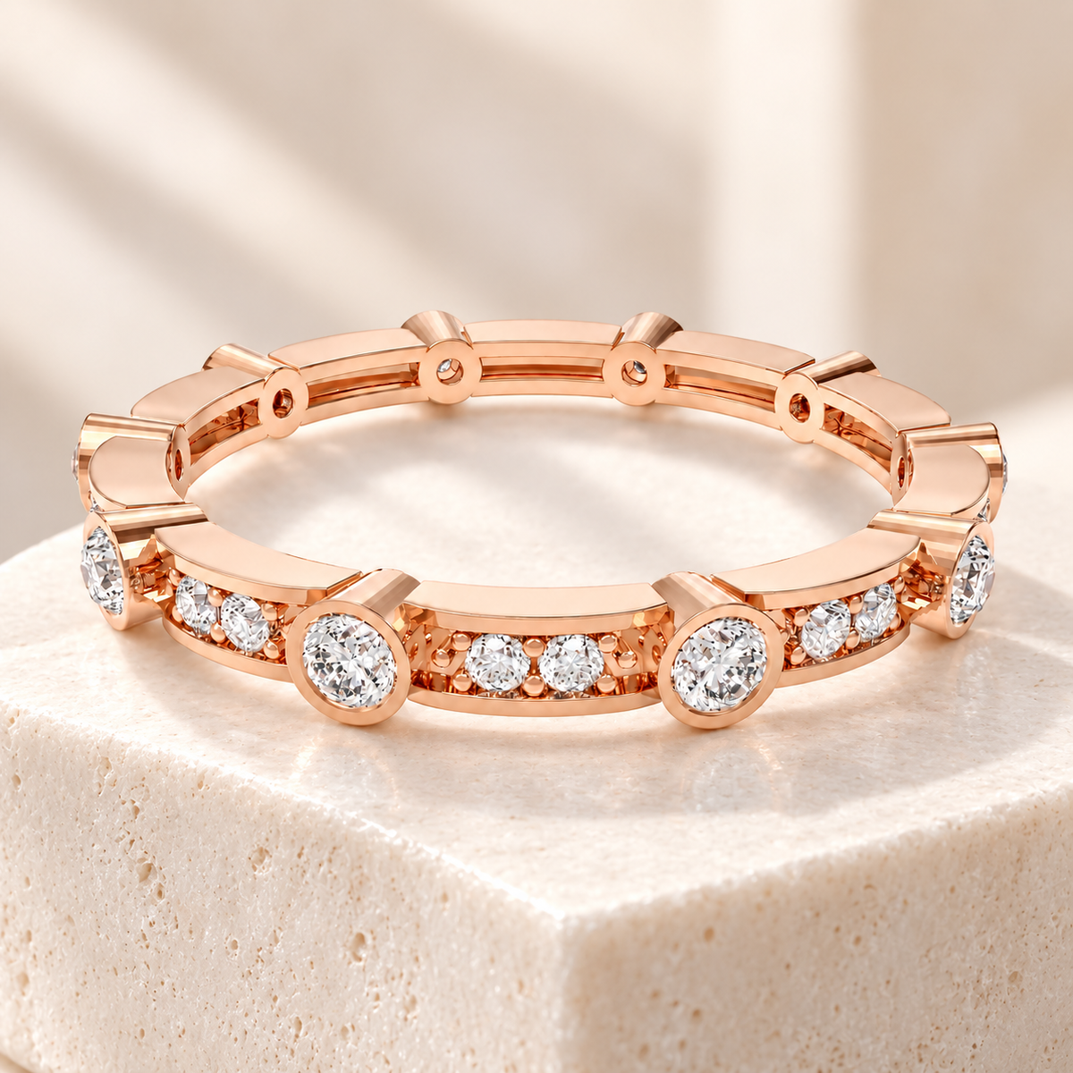 ELVORIQUE 0.50 CTW Lab-Grown Diamond Eternity Band in Rose Gold