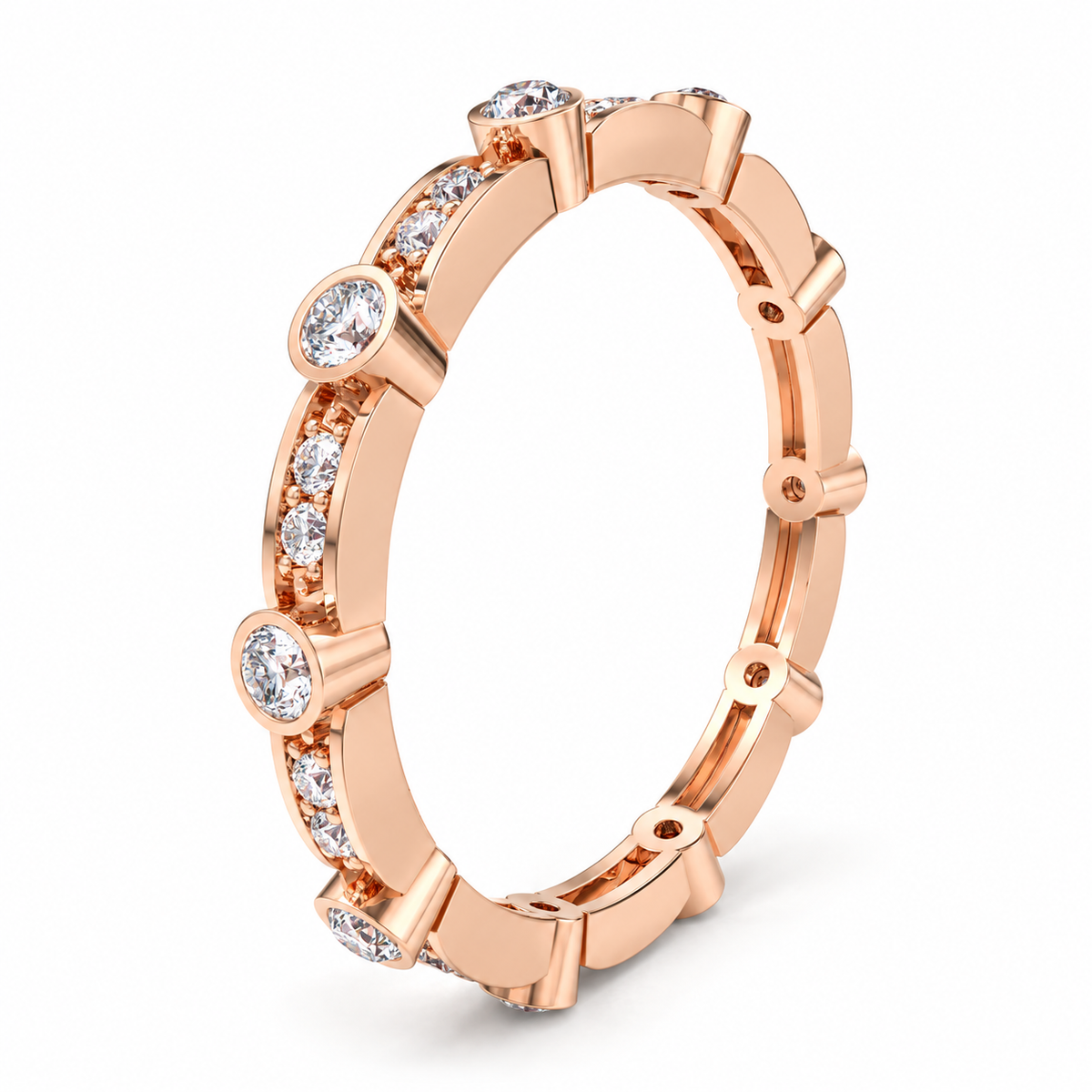 ELVORIQUE 0.50 CTW Lab-Grown Diamond Eternity Band in Rose Gold
