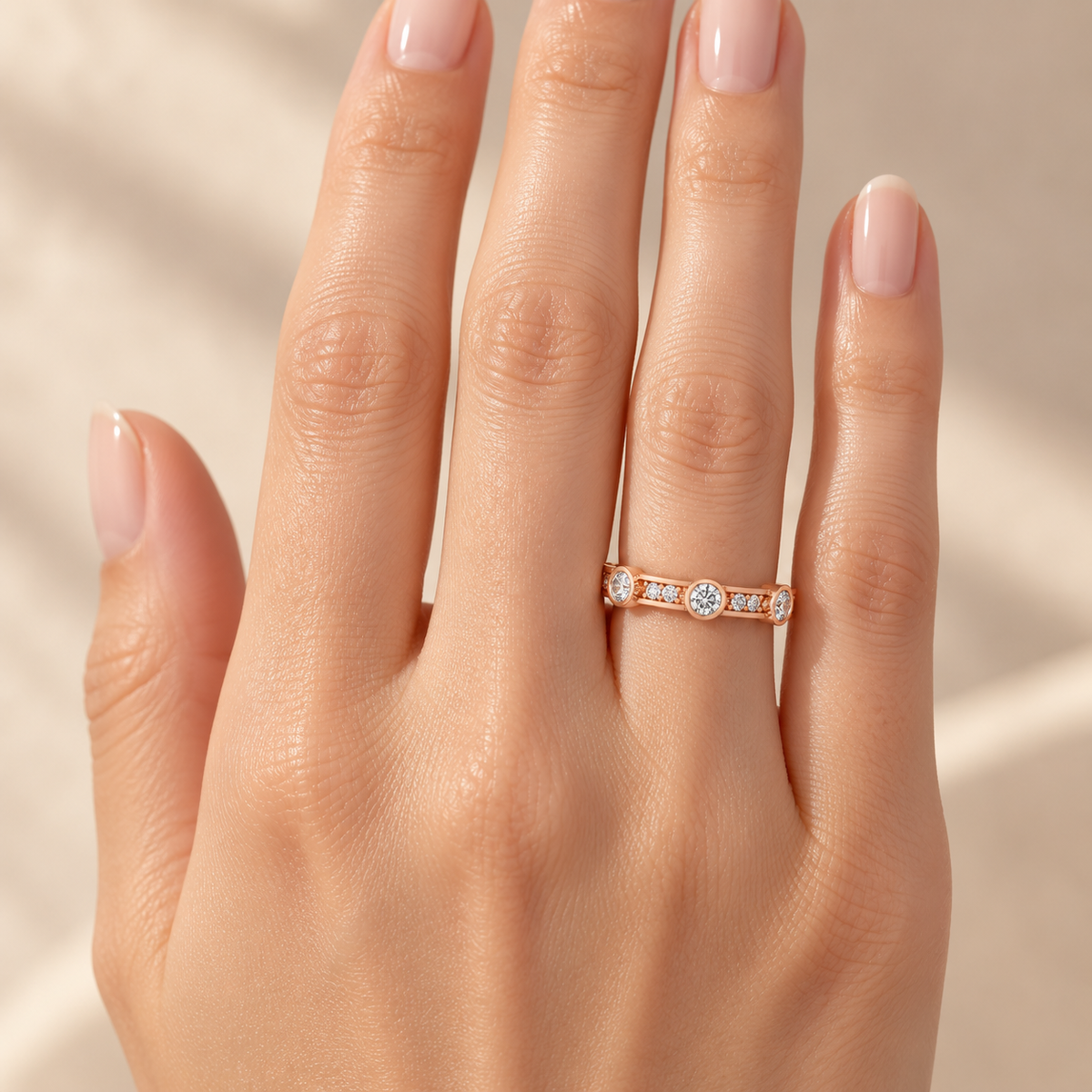 ELVORIQUE 0.50 CTW Lab-Grown Diamond Eternity Band in Rose Gold